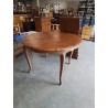 TABLE RONDE 2 RALLONGES DE 50 CM  STYLE REGENCE PIEDS ESCARGOT GALBES