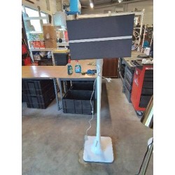 LAMPADAIRE RÉSINE BLANC AJ TAUPE A LISERÉ BLANC 