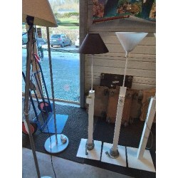 LAMPADAIRE MÉTAL BLANC AJ TISSU CHOCOLAT CONFIDENCE AND LIGHT