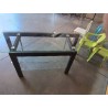 MEUBLE TV MÉTAL NOIR 3 PLATEAUX VERRE 