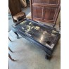 TABLE BASSE RECTANGULAIRE BOIS NOIR LAQUÉ ET NACRE STYLE ASIATIQUE 