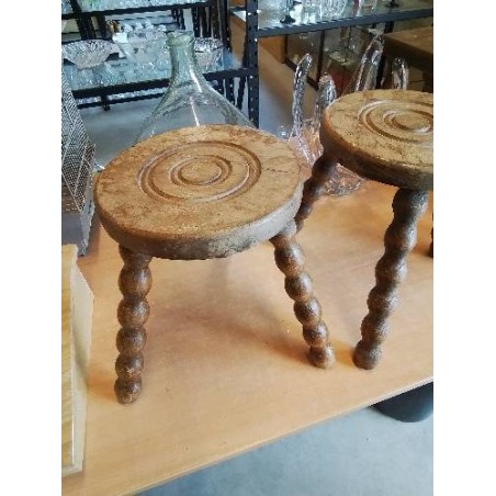 PORTE PLANTE ROND BOIS PIEDS CHAPELET 