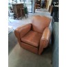 FAUTEUIL CLUB SKAÏ COGNAC DOSSIER MOUSTACHE ANNÉES 50