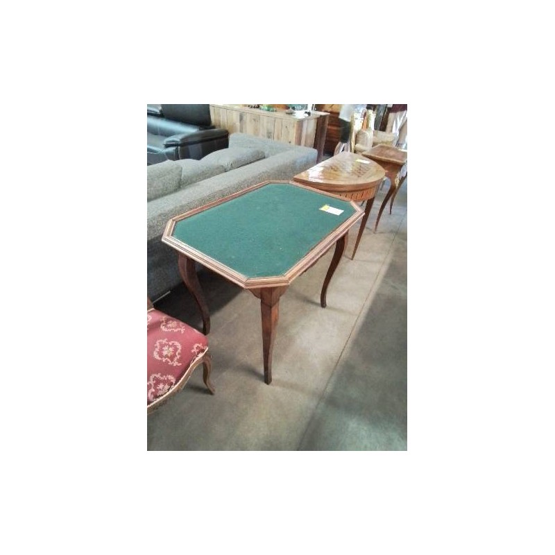 TABLE DE JEU OCTOGONAL BOIS PIRDS GALBÉ 1 TIROIR 