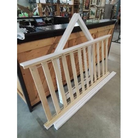 LIT MAISONNETTE ENFANT BOIS BLANC 90X190CM