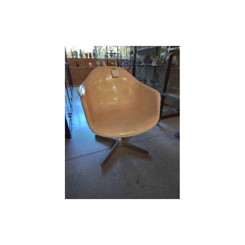 FAUTEUIL COQUE FIBRE DE VERRE PIÈTEMENT MÉTAL ANNÉES 50/60
