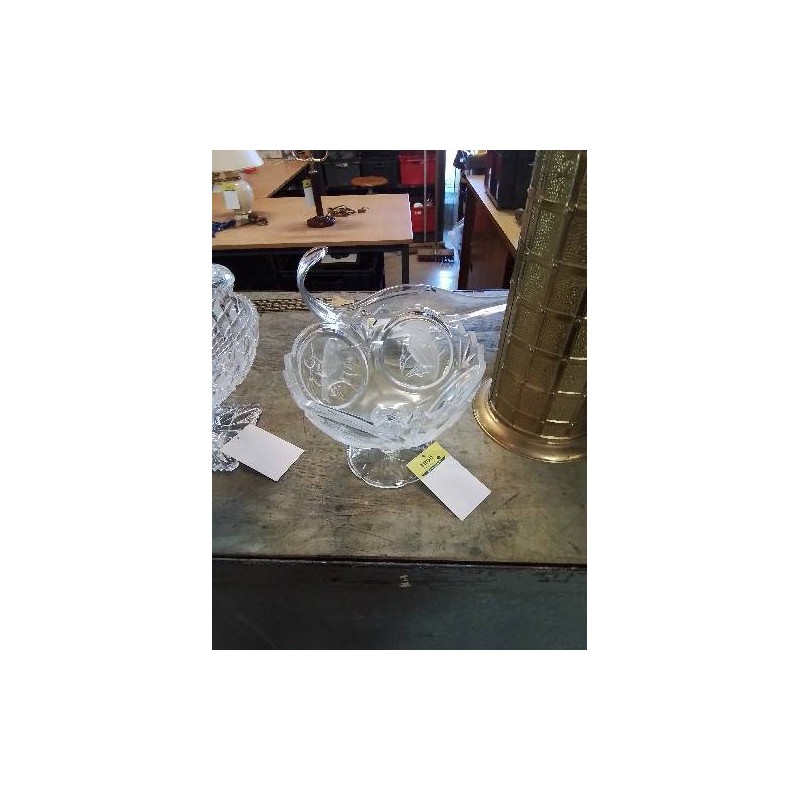 COUPE VERRE SUR PIEDOUCHE AUX OISEAUX 