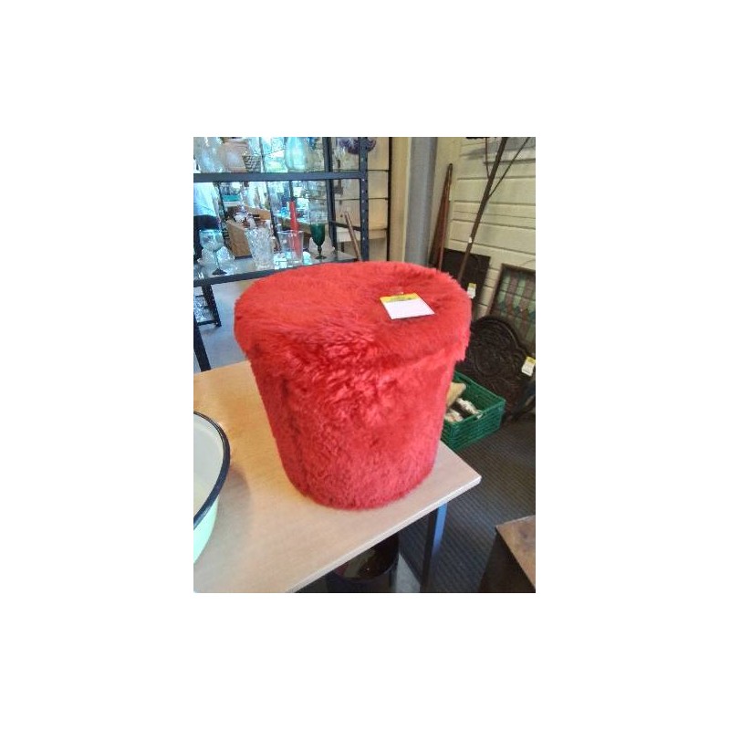 POUF COFFRE MOUMOUTE ROUGE ANNÉES 70