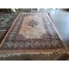 TAPIS FAIT MAIN BEIGE ORANGE ECRU ET BLEU 201X297 CM