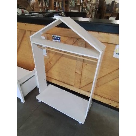 PORTANT MAISONNETTE ENFANT BOIS BLANC 