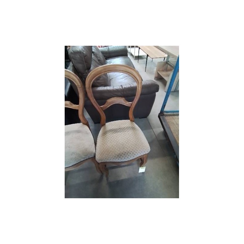 CHAISE NAPOLÉON III BOIS ASSISE TISSU TAUPE