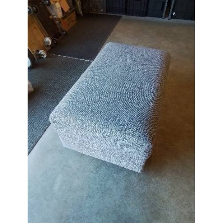 POUF COFFRE RECTANGULAIRE TISSU GRIS