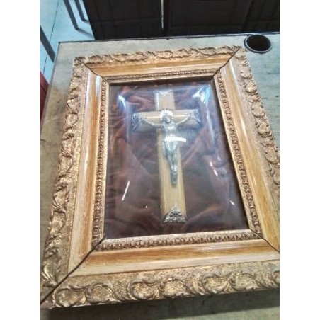 CADRE CHRIST SOUS GLOBE 