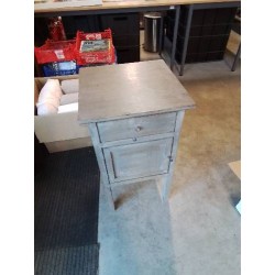 CHEVET BOIS GRIS CÉRUSE 1 TIROIR 1 PORTE
