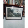 GRAVURE SCÈNE DE CHASSE DIANE ET BLONDE CHIENNES DE LOUIS XIV GRAVEUR EDOUARD WILLMANN