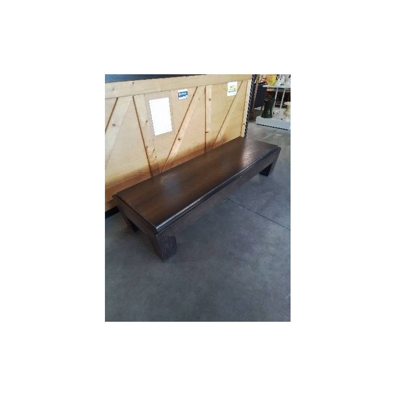 TABLE BASSE RECTANGULAIRE BOIS GAINÉ MÉTAL CHROMÉ 