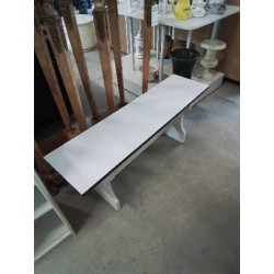 BANC BOIS BLANC LISERÉ BLEU