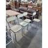 4 CHAISES PIÈTEMENT MÉTAL CHROMÉ ASSISE ET DOSSIER FORMICA JAUNE ANNÉES 60