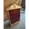 VITRINE MURALE BOIS DORÉ A DEMI COLONNES STYLE EMPIRE 