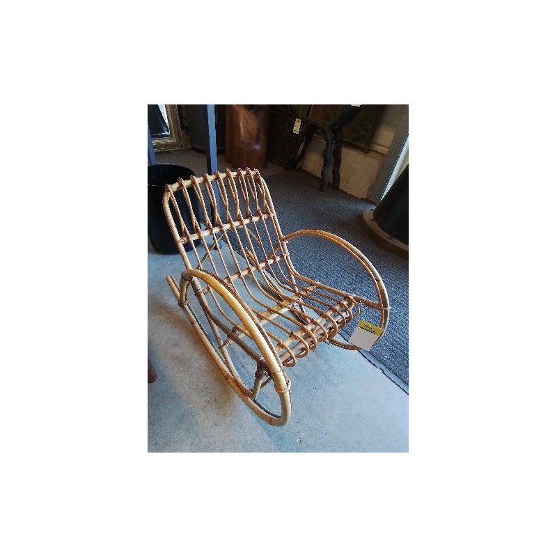 ROCKING CHAIR ENFANT ROTIN ANNÉES 50
