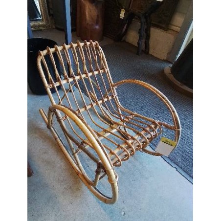 ROCKING CHAIR ENFANT ROTIN ANNÉES 50