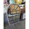 MIROIR CINTRÉ BOIS ET MÉTAL NOIR