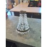 LUSTRE MONTGOLFIÈRE LAITON A PAMPILLES ET PENDELOQUES DEBUT XXE