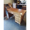 BUREAU A CAISSON BOIS CLAIR 5 TIROIRS ANNÉES 50