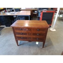 COMMODE 4 TIROIRS BOIS MARQUETÉ STYLE LOUIS XVI 