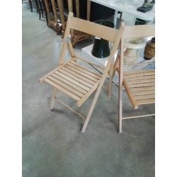 CHAISE PLIANTE BOIS CLAIR ASSISE AJOURÉ 