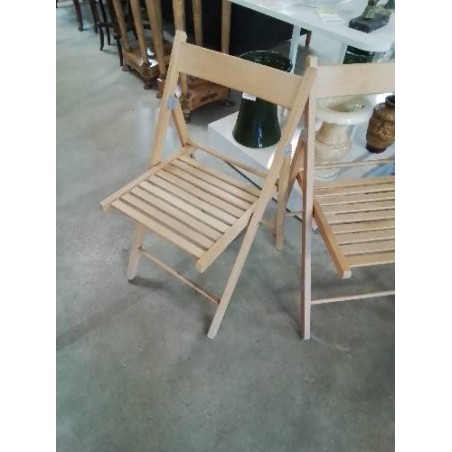 CHAISE PLIANTE BOIS CLAIR ASSISE AJOURÉ 