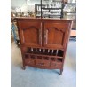 MEUBLE BOIS MOULURÉ 2 PORTES 1 NICHE 3 TIROIRS PIEDS CAMBRÉS 