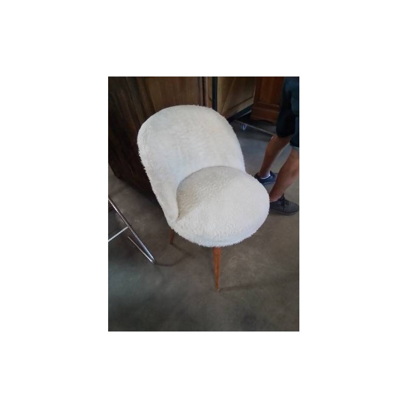 CHAISE MOUMOUTE PIÈTEMENT BOIS CLAIR ANNÉES 50