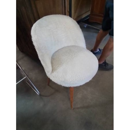 CHAISE MOUMOUTE PIÈTEMENT BOIS CLAIR ANNÉES 50