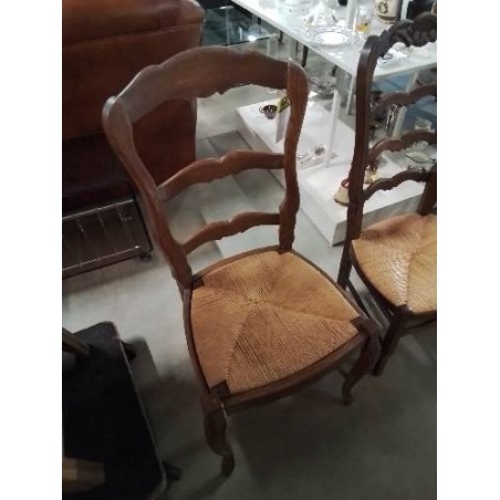 CHAISE BOIS PAILLÉ DOSSIER CHANTOURNÉ STYLE RÉGENCE 