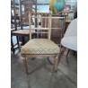 CHAISE BOIS DORÉ ASSISE TISSU STYLE LOUIS XVI