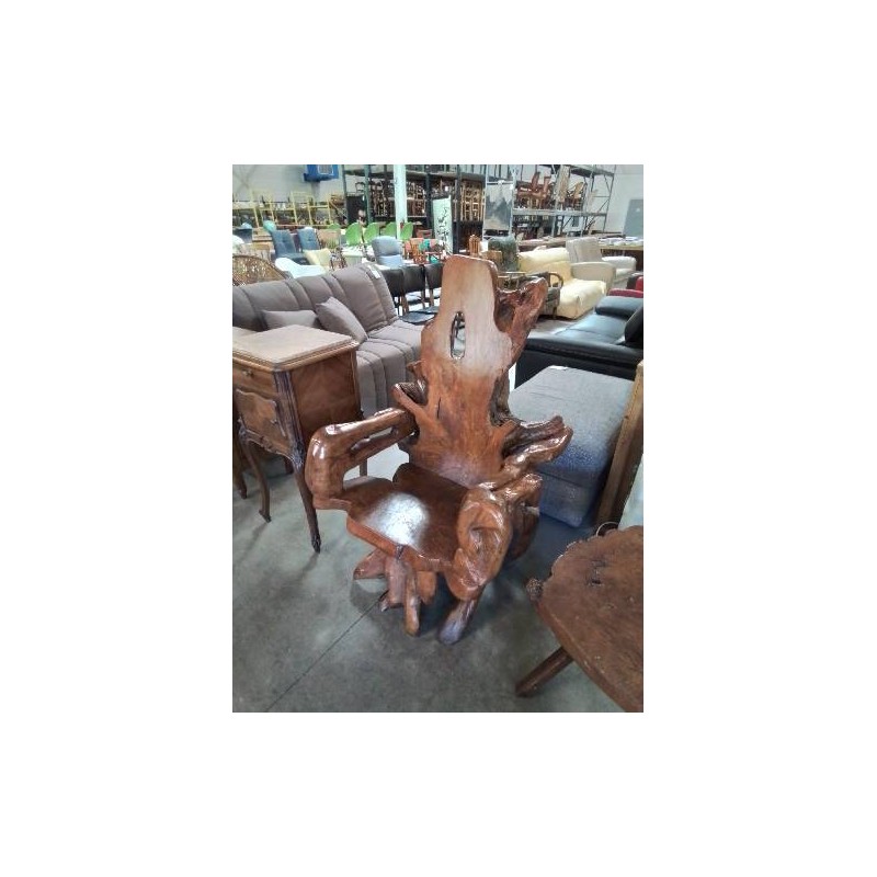 FAUTEUIL TECK SCULPTÉ 