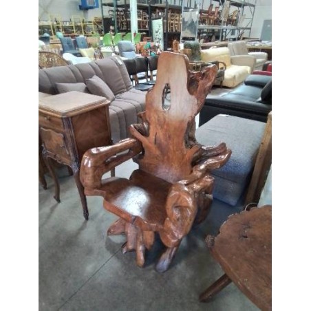 FAUTEUIL TECK SCULPTÉ 