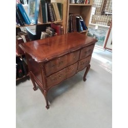 COMMODE ARBALÈTE BOIS CHANTOURNÉ 2 TIROIRS STYLE LOUIS XV