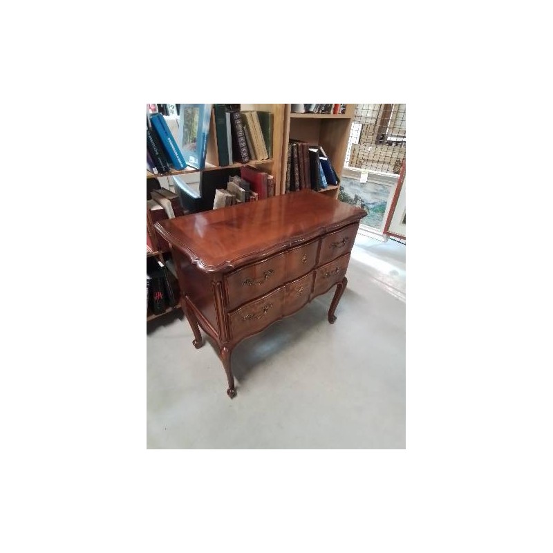 COMMODE ARBALÈTE BOIS CHANTOURNÉ 2 TIROIRS STYLE LOUIS XV