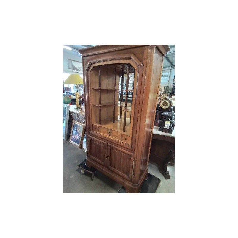 BUFFET VERRIER BOIS CLAIR MOULURÉ 2 PORTES 3 TIROIRS 