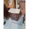 CHEVET ART DÉCO BOIS SCULPTÉ DESSUS MARBRE BLANC