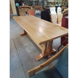 TABLE MONASTÈRE BOIS CLAIR 200X83X75,5CM
