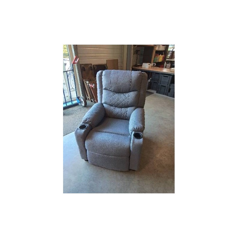 FAUTEUIL RELAX MANUEL TISSU GRIS