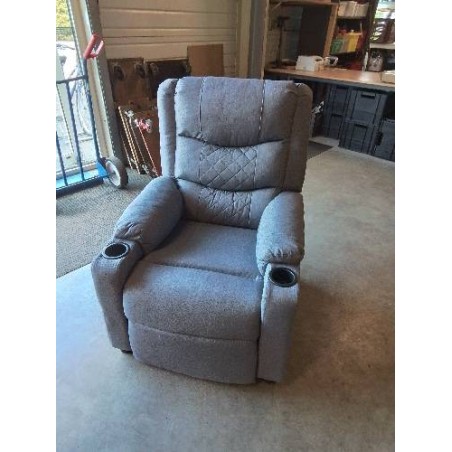 FAUTEUIL RELAX MANUEL TISSU GRIS