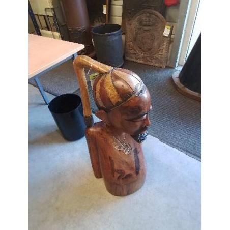 STATUE CAMEROUNAISE BUSTE HOMME BOIS 