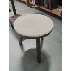 PORTE PLANTE ROND TRIPODE BOIS ET TISSU