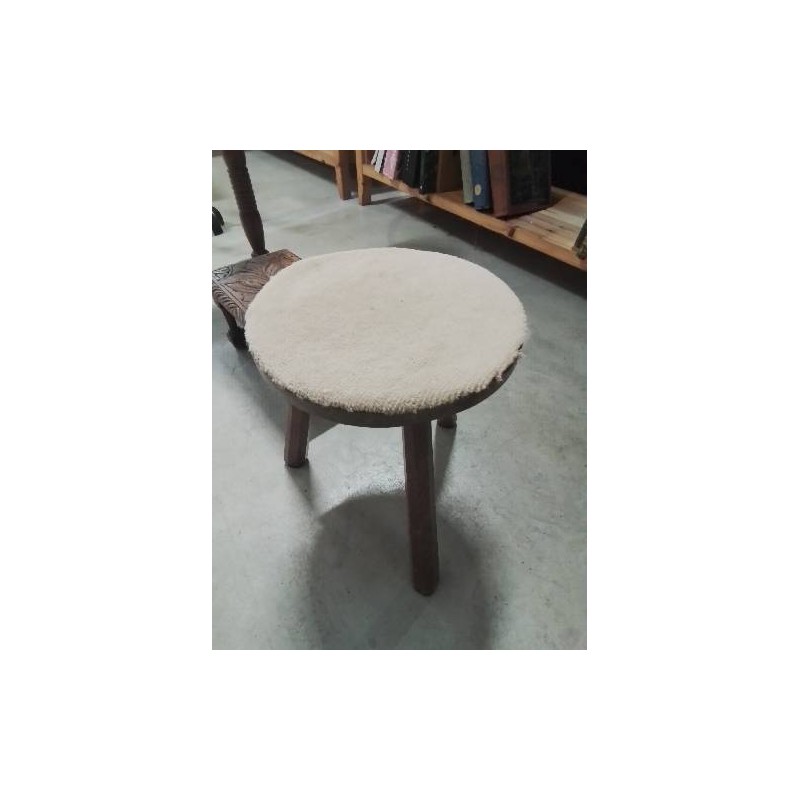 PORTE PLANTE ROND TRIPODE BOIS ET TISSU