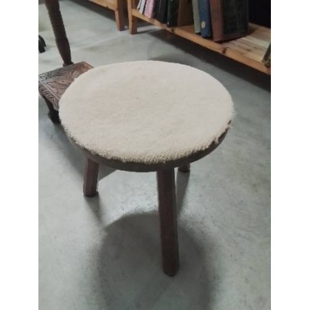PORTE PLANTE ROND TRIPODE BOIS ET TISSU