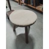 PORTE PLANTE ROND TRIPODE BOIS ET TISSU